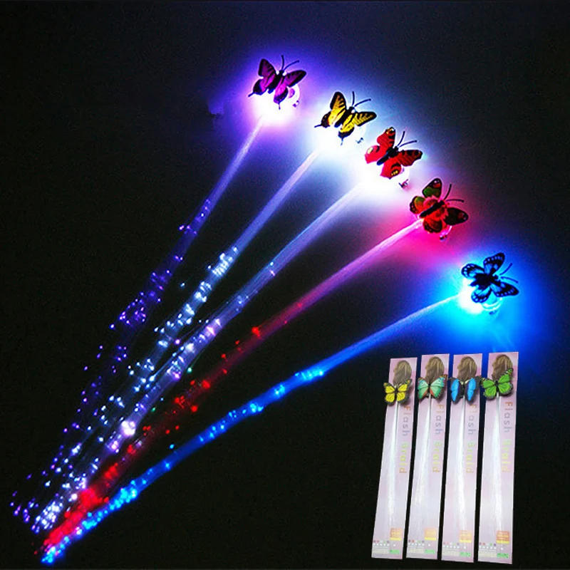 Description Picture 3 of item1pc Glowing Hair Braid Christmas Decorations LED Headband Party Hairlights Halloween Glowing Braid Clip Neon Birthday Glow Rave