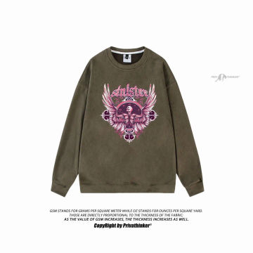 Privathinker Sweatshirt Women Streetwear Gothic Street Vintage Suede Hoodies Long Sleeve Tops Pullovers Male Xxxl