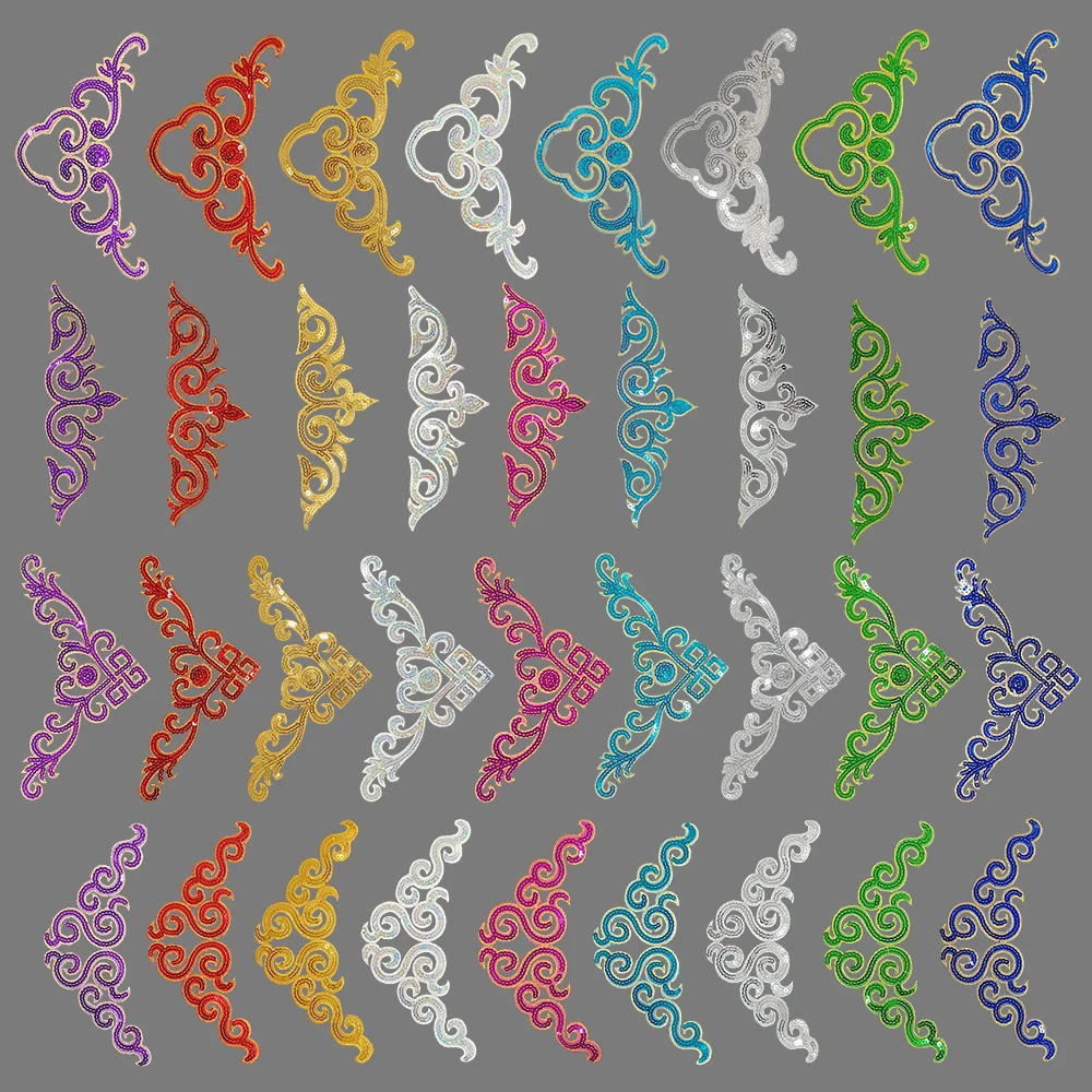 Description Picture 2 of itemSequin embroidery Hollowing out pattern Hot melt adhesive ironing sewing decorate collocation accessory patches for clothing