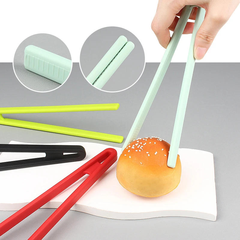 Description Picture 3 of itemSilicone Non-slip Cooking Clip Clamp Food Toast Tongs Trivet Tongs For Kitchen Tongs BBQ Salad Tools Grill Kitchen Accessories