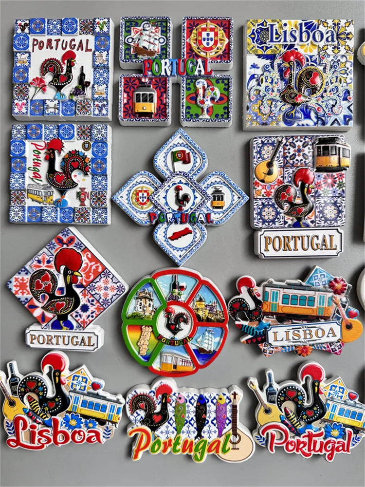 Description Picture 4 of itemPortugal Lisbon Fridge Magnets Tourist Souvenir Resin Magnetic Refrigerator Stickers Home Decor Collection Gifts for friends