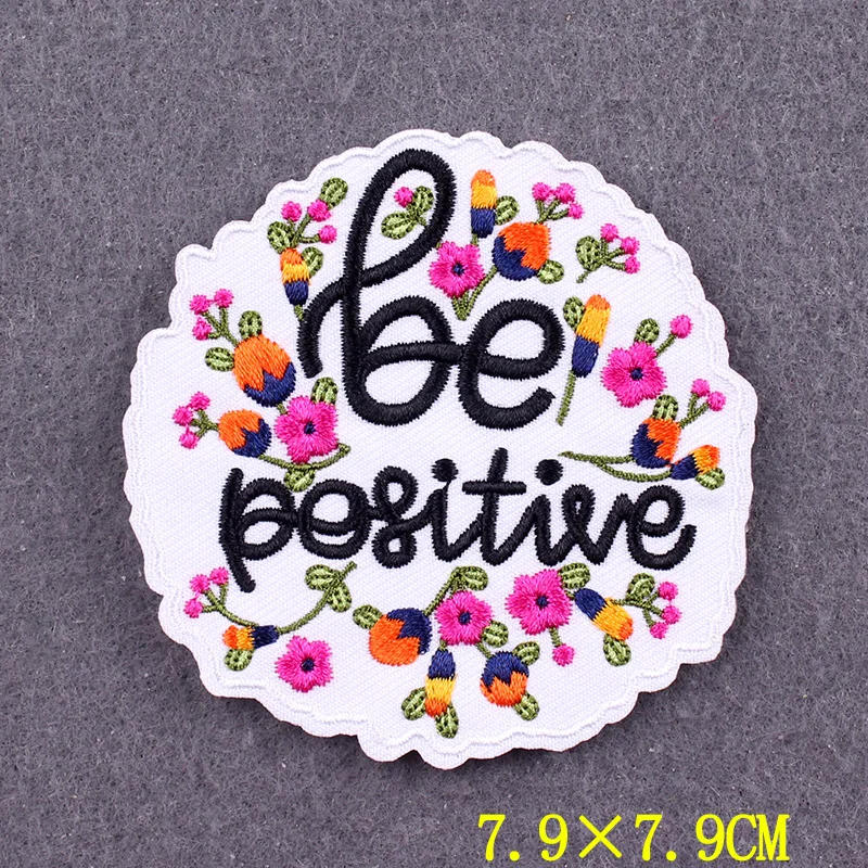 Description Picture 3 of itemEmbroidered Patch Positive Words Patches On Clothes DIY Letter Iron On Patch For Clothing Slogan Badges On Backpack Accessory