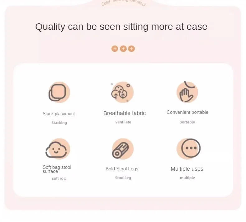 Description Picture 3 of itemPorch Ottomans Small Stool Simple Shoe Stool Living Room Sofa Footstool Coffee Table Small Stools Soft Small Chair Home Stools