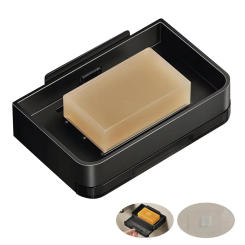 Aluminum Alloy Soap Holder Without Drilling Bathroom Soap Dish with Drain Wall Mounted Soap Dish Organizer Bathroom Accessories