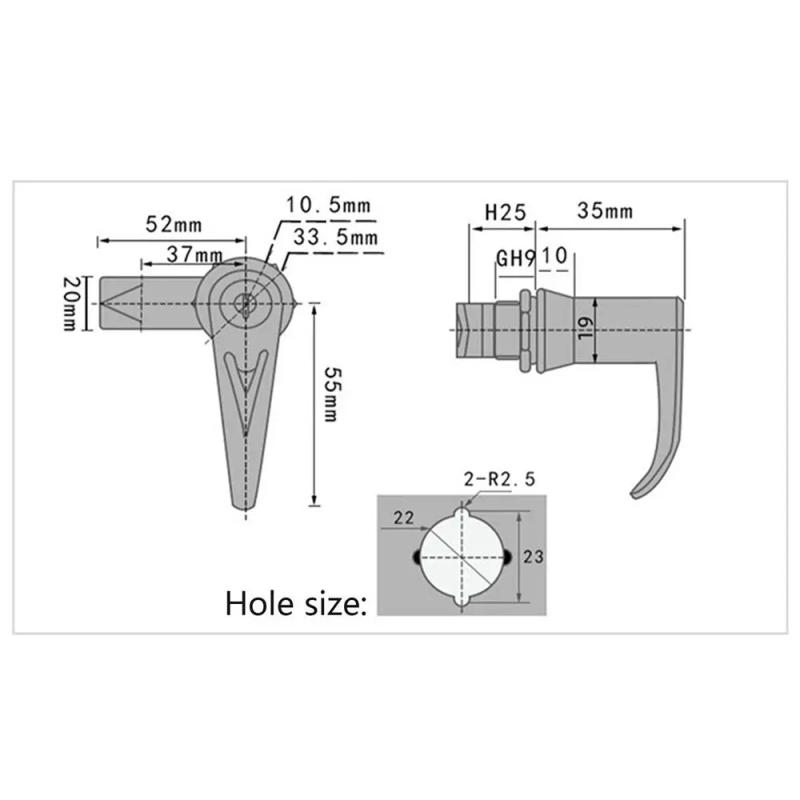 Description Picture 6 of item1pc Handle Lock with 2 keys Panel Mount Cam 76mm Zinc Alloy Cabinet Door Mailbox Power Distribution Cupboard Box Locker Plate