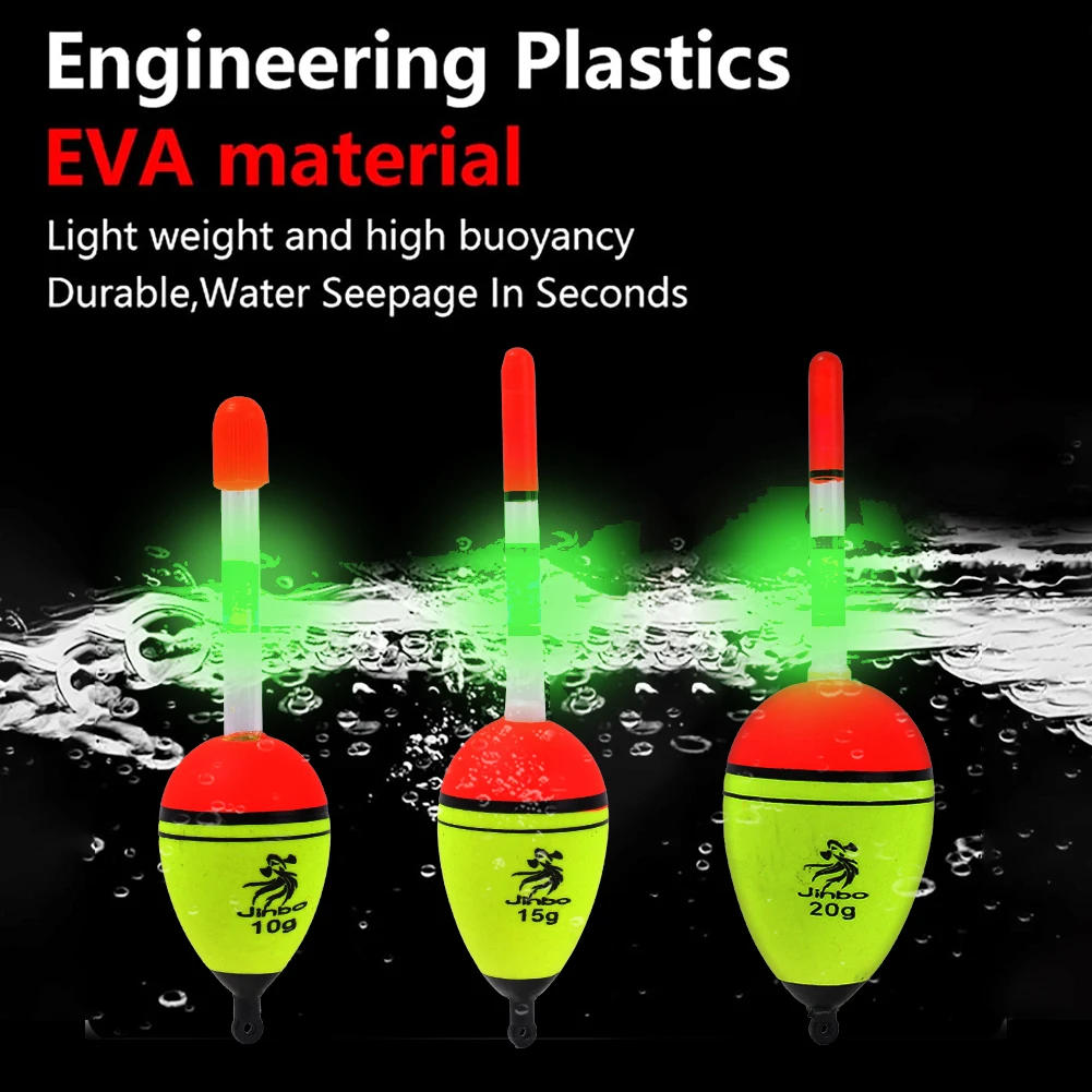 Description Picture 4 of item10/15/20g EVA Luminous Fishing Night Float Light Stick Foam Plastic Bobber Sea Rock Fishing Striking Floats Fishing Accessories