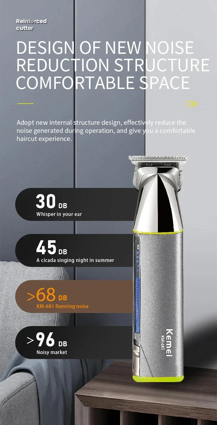 Description Picture 5 of itemKemei All In One Beard Hair Trimmer For Men Adjustable Clipper Electric Shaver Body Groomer Facial Nose Ear trimer rechargeable