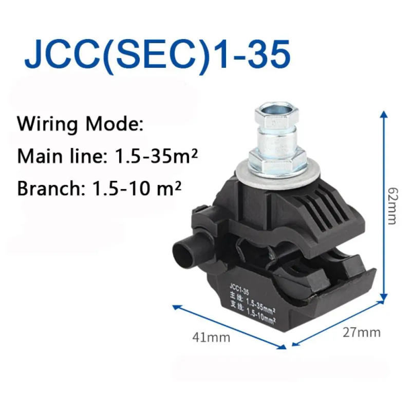 Description Picture 3 of item55A/75A Insulation Piercing Connector 16-95mm T-type Outdoor No-Peeling Wire Terminal 2 Main Line Cable Clips Wiring Accessories