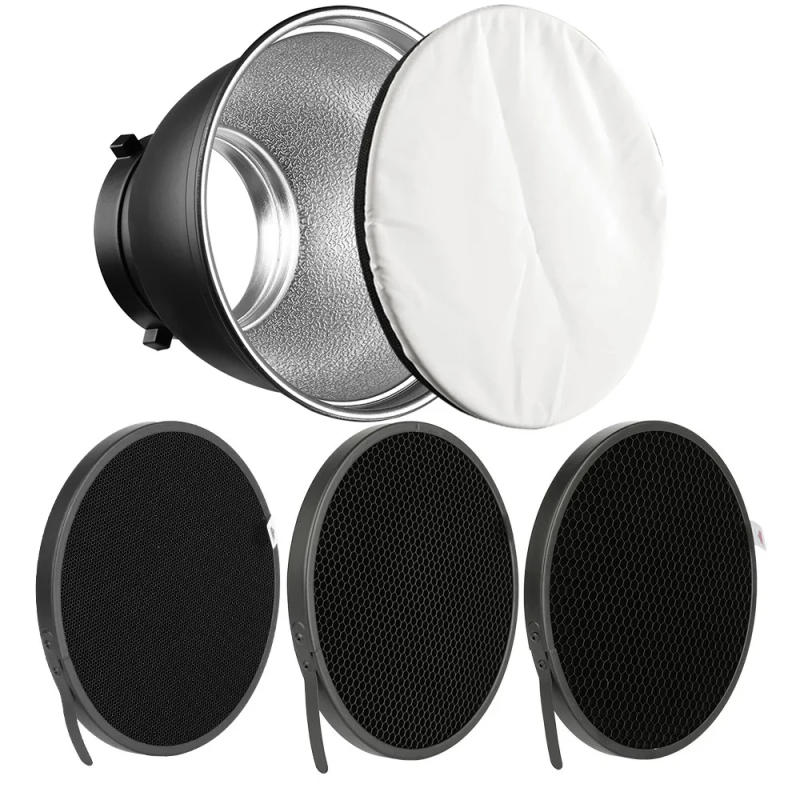 Description Picture 2 of item7" Bowens Mount Standard Reflector Diffuser Lamp Shade Dish Honeycomb Grid for photography Studio Flash Strobe light