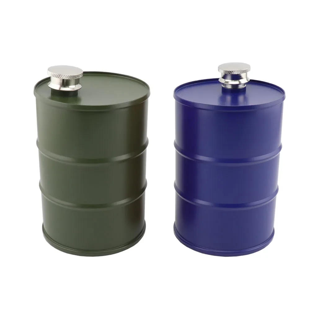 Description Picture 4 of item25oz Alcohol Liquor Hip Flask Vodka Oil Drums Whisky Flagon Barrel Shape Whiskey Jug Portable 304 Stainless Steel