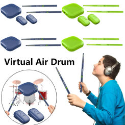 Electric Air Drumsticks Professional Air Drum Electronic Virtual Air Drum Drumsticks Pedals Pocket Drum Set for Adults Kids Gift