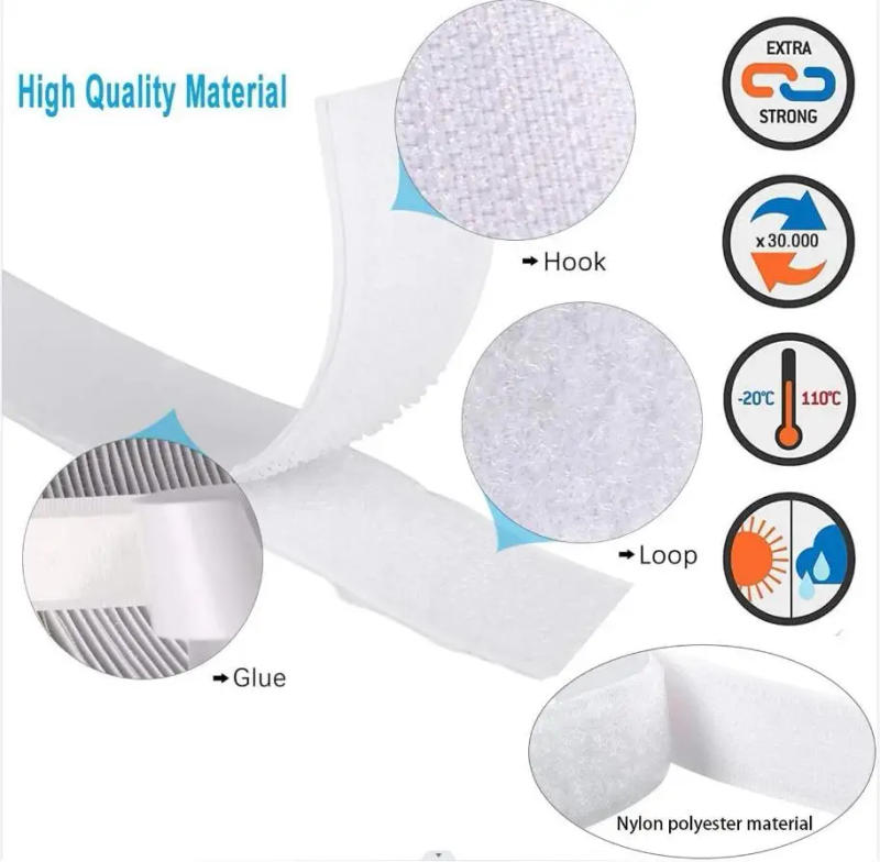 Description Picture 2 of item20/25/30/50mm Magic Sticker Tape Self Adhesive Extra Strong Double Sided Adhesive with Sticker Pad Fluffy Hook and Loop Fastener