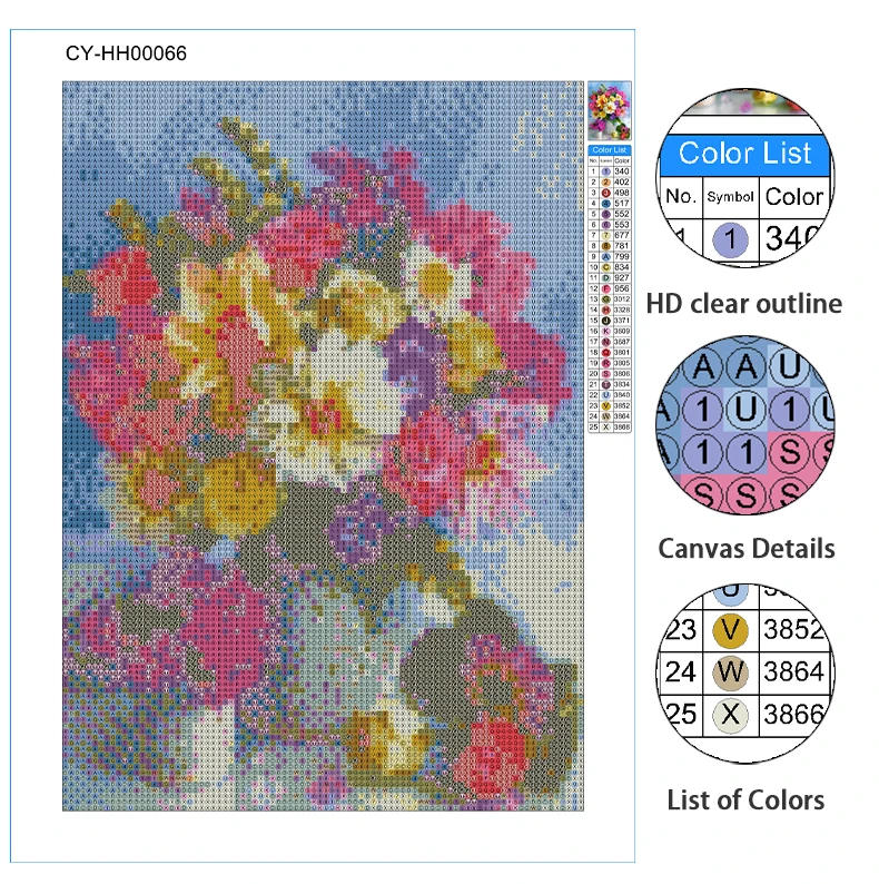 Description Picture 6 of item5D DIY Diamond Painting Cute Cat Beautiful Flower Scenery Mosaic Diamond Embroidery Painting Full Round Rhinestone Home Decor