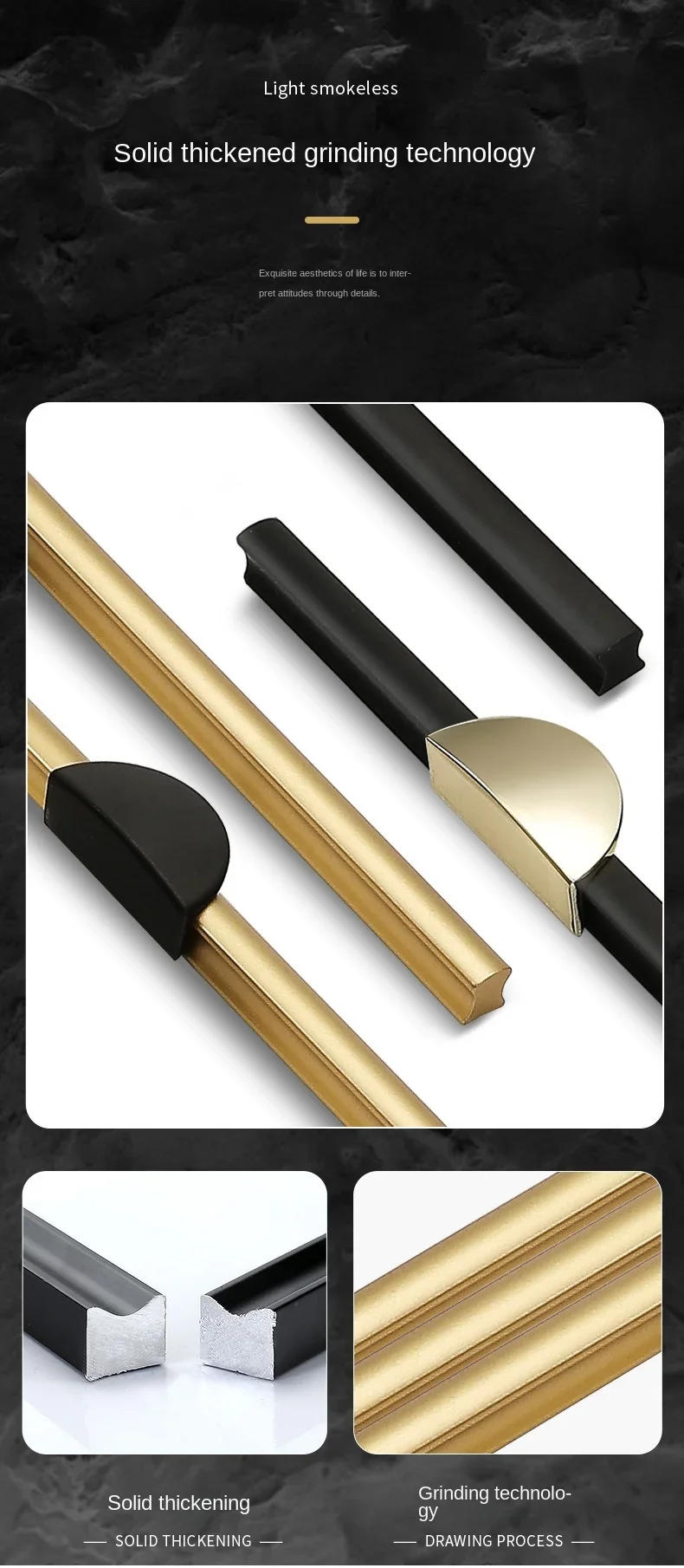 Description Picture 5 of itemKitchen Cabinet Handles Cupboard Door Pulls Black Long Furniture Handle 1000mm Gold Aluminum Alloy Drawer Knobs Hardware