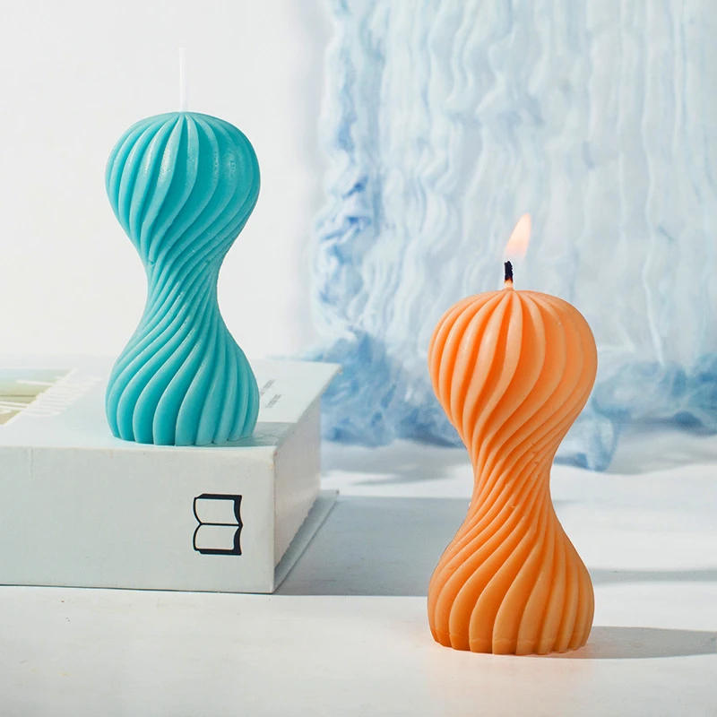 Description Picture 3 of itemDifferent Styles of Geometric Candles Silicone Molds DIY Handmade Spiral Wavy Candles Soap Plaster Gifts Decorative Ornaments