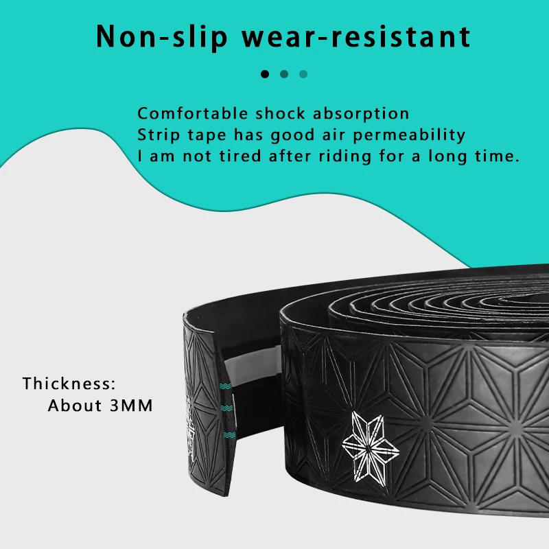 Description Picture 5 of itemRoad Bike Handlebar Tape Anti-Slip PU Shock Handle Bar Tape With Bar End Plugs PU Anti-Vibration Wrap Tape Durable Bar Bartape