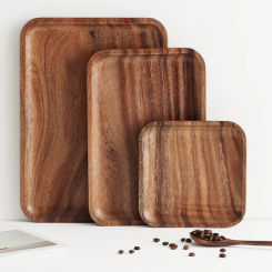 Japanese Acacia Wood Tray Solid Wood Tea Tray Serving Tray Coffee Afternoon Tea Tray Kitchen Supplies