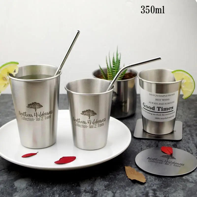 Description Picture 3 of item350ml Stainless Steel Mug Silver Double Wall Coffee Tea Wine Milk Beer Tumbler Portable Travel Water Cup Kitchen Drinkware