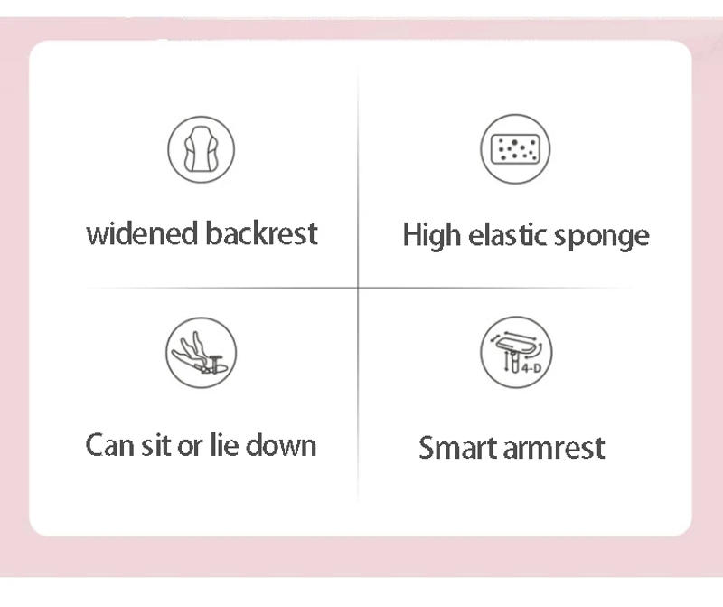 Description Picture 3 of itemNew gaming chair girls pink computer chair home office chair live broadcast chair comfortable rotating 180° reclining game chair