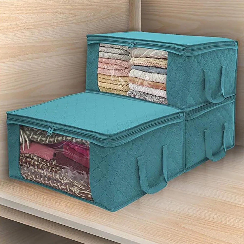 Description Picture 4 of itemFoldable Clothes Storage Bag , Large Capacity Wardrobe Under Bed Closet Quilt Fabric Bedding Duvet Organizer Box
