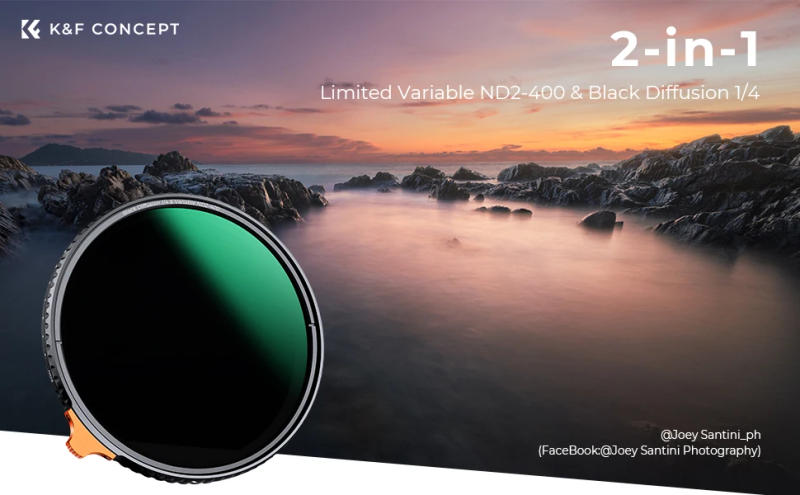 Description Picture 2 of itemK&F CONCEPT Variable ND2-400 & Black Mist Diffusion 1/4 Effect 2-in-1 Filter 55mm 58mm 62mm 67mm 72mm 77mm 82mm For Camera Lens