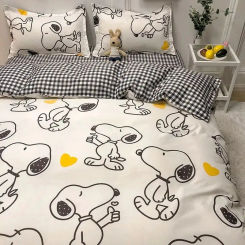 Cute Snoopy Cartoon Duvet Cover Bedding Set 100% Polyester 3D Digital Printing Bedding King Size Printing Children's Gift