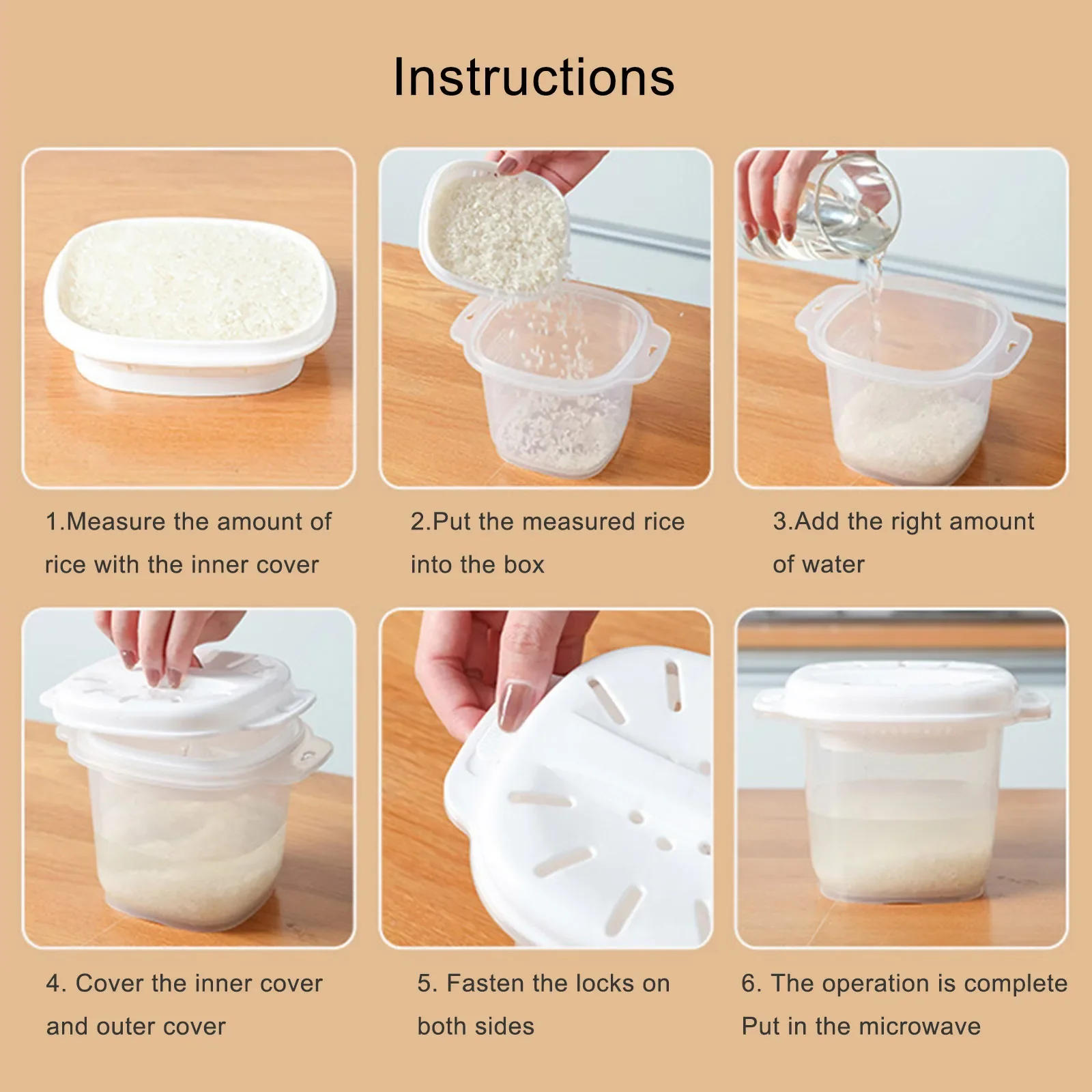 Description Picture 3 of item700ML Microwave Oven Rice Cooker Multifunctional Steamer Hot Soup Cooking Bento Lunch Box Food Grade PP Kitche Steaming Utensils
