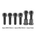 Xingxi Titanium Bolts M5 X16 18mm Taper Head With Washer Screws  + Nuts For 3t Stem Carbon Fibre Front Forking Lock 1 Kit