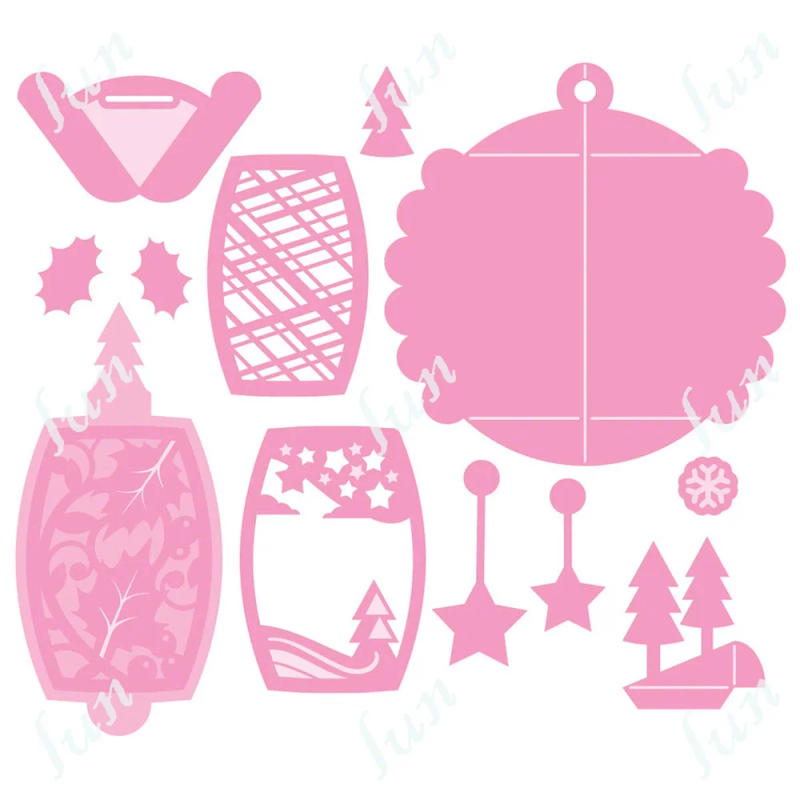 Description Picture 6 of itemFestive Frames & Baubles Die Set 3D Christmas Decorative Metal Cutting Dies Handmade DIY Embossing Scrapbook Photo Album Craft