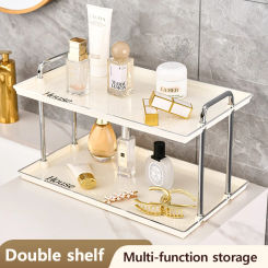 Table Top Shelf Bathroom Bathroom Toiletries Storage Rack Hotel Restaurant Double Tray Decoration Water Cup Holder