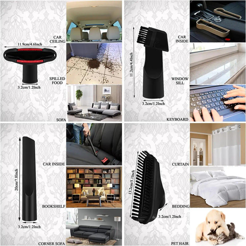 Description Picture 2 of itemVacuum Cleaner Brush Head Nozzle With 32 / 35mm Adapter Spare Parts Crevice Dust Collector Vacuum Cleaner Replacement Attachment