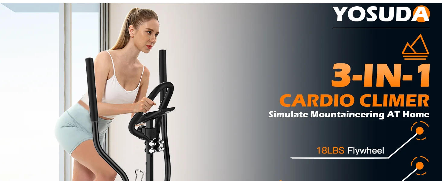 Description Picture 4 of itemPro Cardio Climber Stepping Elliptical Machine, 3-in-1 Elliptical Machine Stair Stepper Trainer, Total Body Fitness Cross