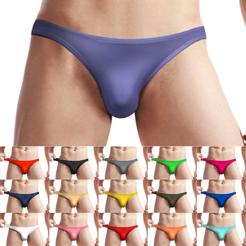 Description Picture 3 of itemMen Ice Silk Transparent Underwear Briefs Shorts Pouch Bulge Lingerie Underpants Bottoms Pants Bikini Low Waist Men's T-back