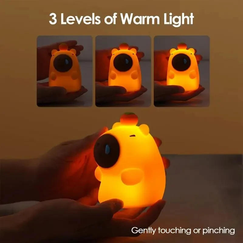 Description Picture 5 of item5Style Capybara Silicone Lamp Cute Animal Night Light Christmas Birthday Gift Recharging Warm Room Decoration Soft Safe Light
