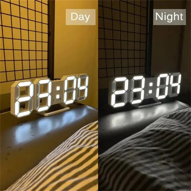 Description Picture 6 of item3D Led Clock Calendar Thermometer Display Watch Electronics Alarm Clocks Bedroom Decoration Digital Desk Clock Table Decorations