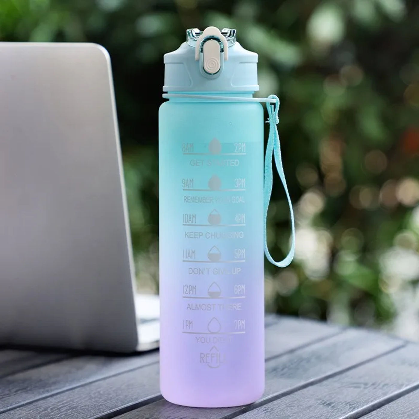 Description Picture 4 of itemPlastic Cup Outdoor Fitness Equipment Gradient Color Large Capacity Outdoor Sports Space Cup Bouncing Suction Nozzle