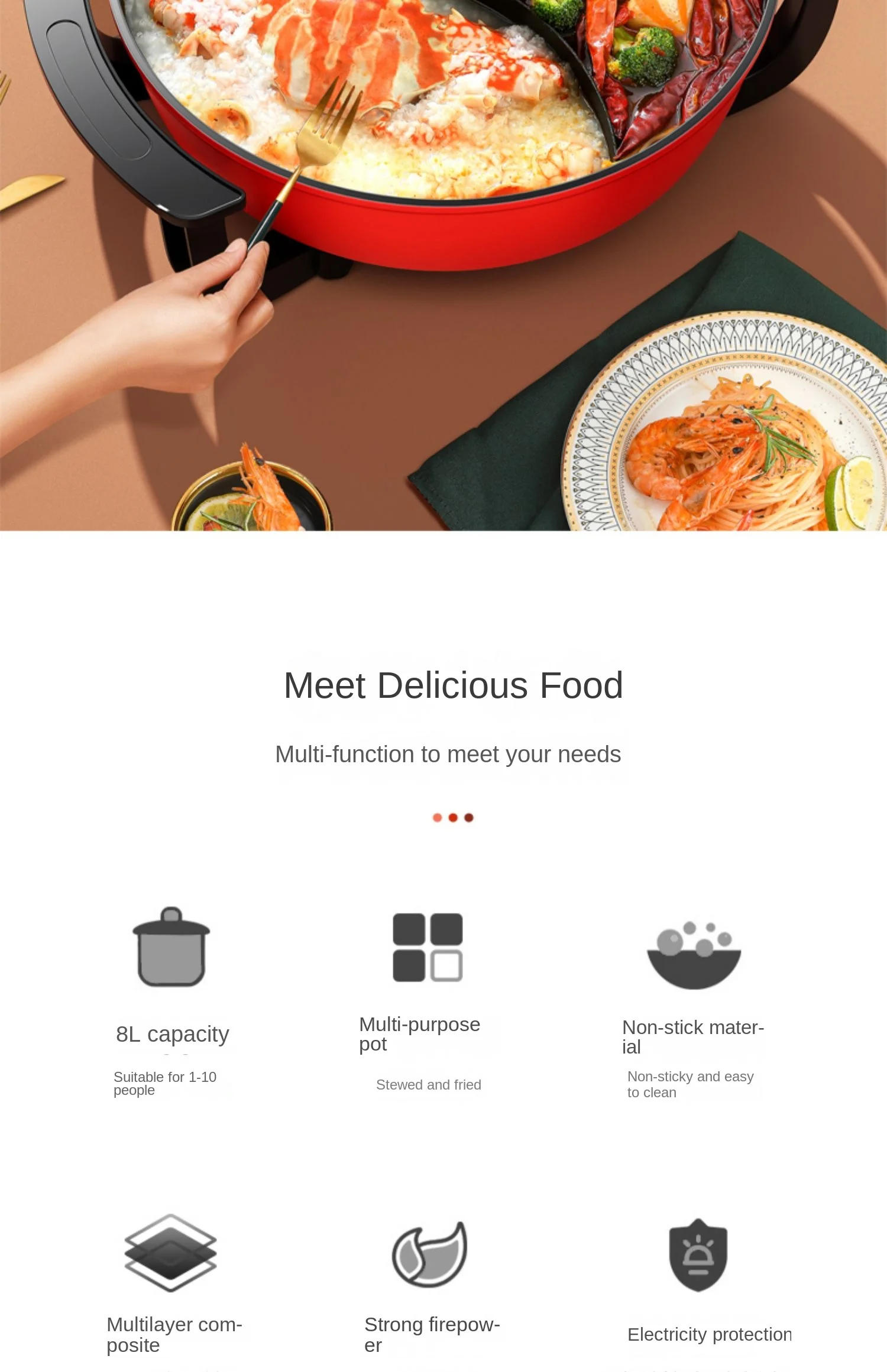 Description Picture 4 of item220V Changhong Electric Hot Pot - Non-Stick Pan and Temperature Control for Safe and Healthy Cooking