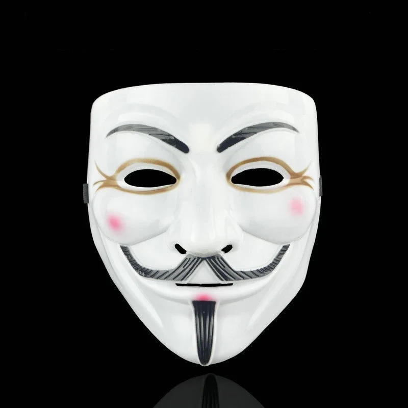 Description Picture 4 of itemMovie Cosplay V for Vendetta Hacker Mask Anonymous Guy Fawkes Halloween Christmas Party Gift for Adult Kids Film Theme Mask