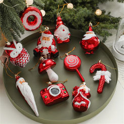 2Pcs Christmas Ornaments Christmas Balls Candies Christmas Tree Pendant Red And White Decorations New Year Home Decoration