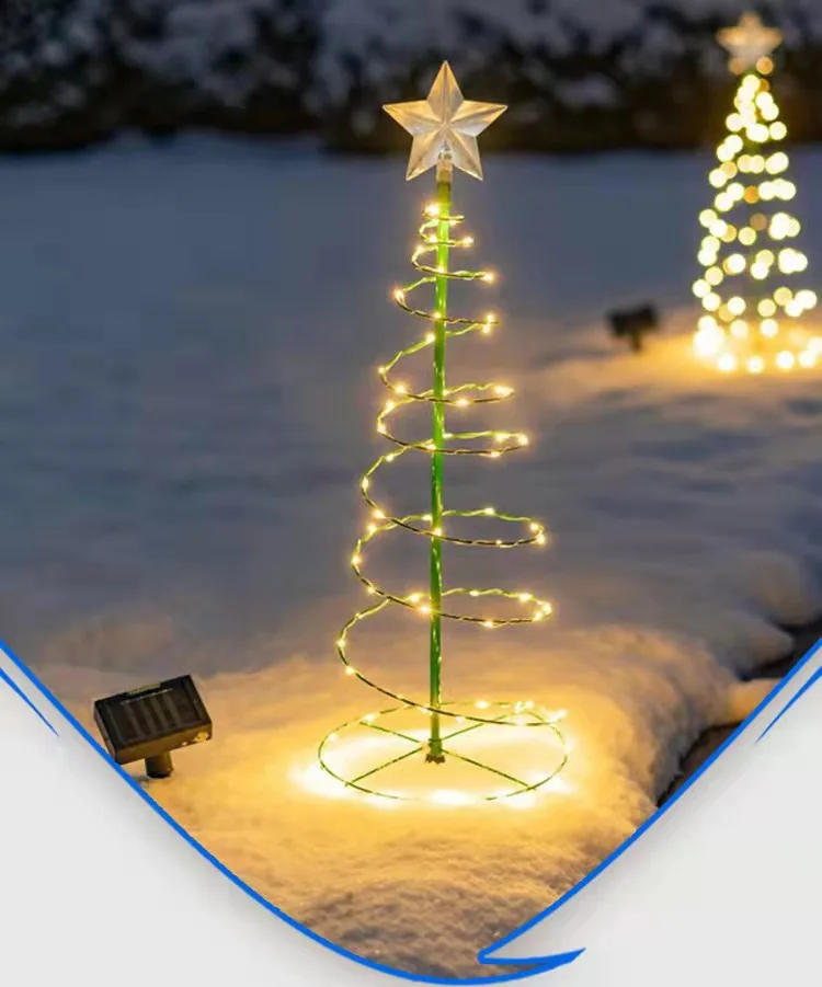 Description Picture 2 of itemSolar Wrought Iron Christmas Tree Lights LED Ground String Lights Dustproof IP65 Outdoor Patio Garden Lawn Atmosphere Lights