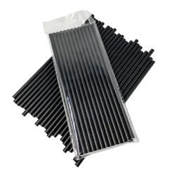 25pcs Halloween paper straw pure black for drinks disposable durable bulk straws cocktail sodas Halloween Party supplies 6mm
