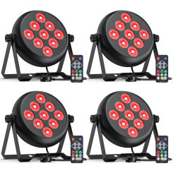 Somspot 4PCS RGBW 36W LED PAR LIGHTS DMX512 Stage Light Effect Projector for DJ Disco KTV Party Wedding Holiday Bar Club