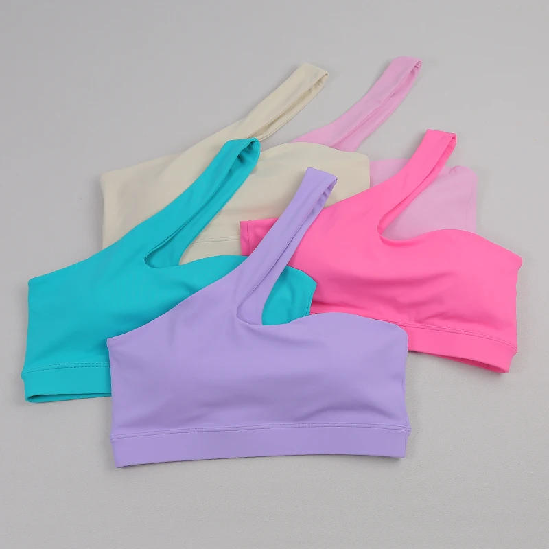 Description Picture 4 of itemGym Fitness Single Shoulder Shock-Absorbing Detachable Sports Bra Yoga Running Exercise Sexy Women's Bra