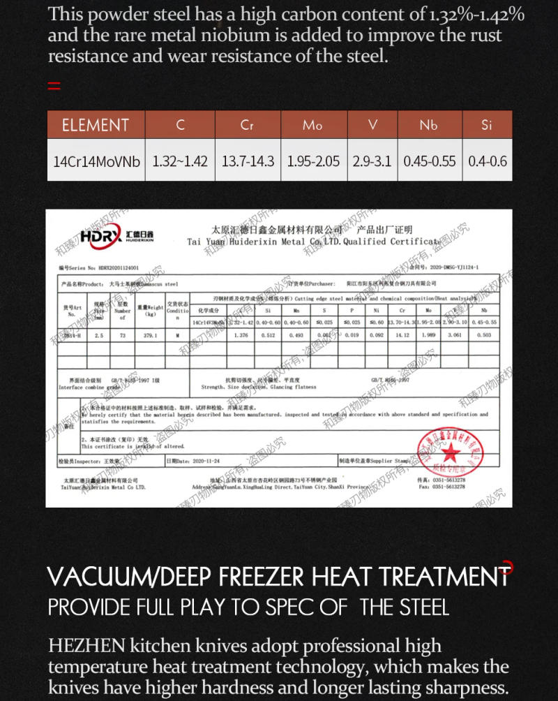 Description Picture 6 of itemHEZHEN 5 Inches Utility Knife 73 Layers Powder Steel Damascus Steel Kitchen Slice Knives For Meat Cook Accessories Gift Box