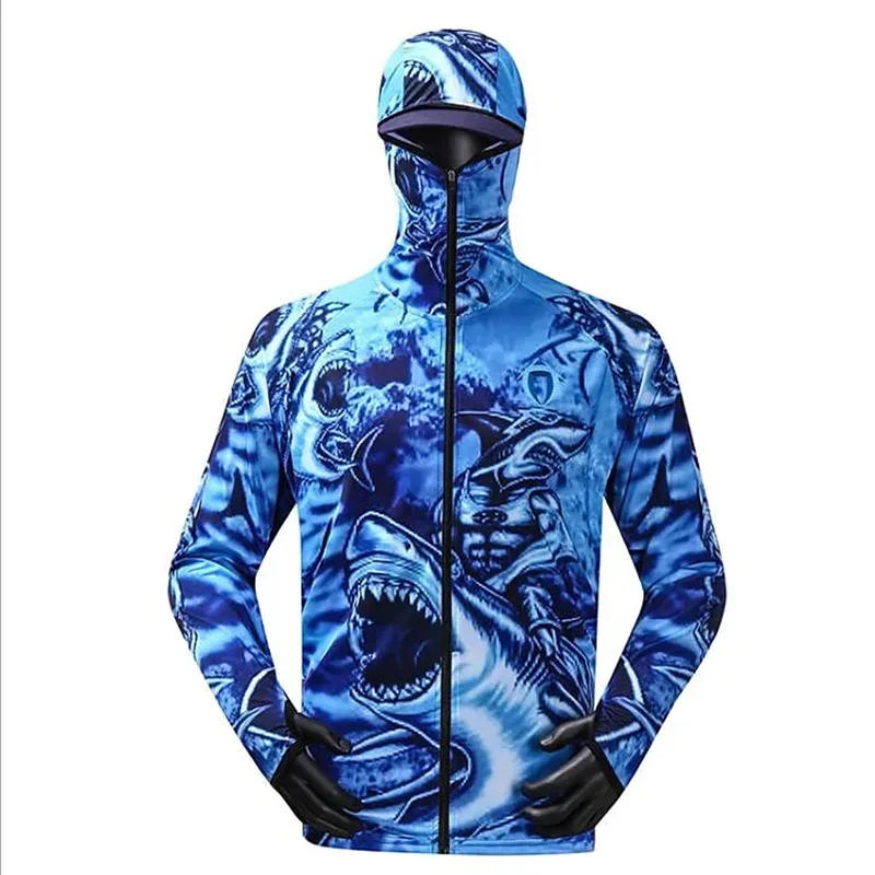Description Picture 6 of itemSublimation Printing Men's Fishing Shirts Quick Dry Sun Protection Hoodie Outdoors Jerseys Anti-UV With Zipper Fishing Clothing