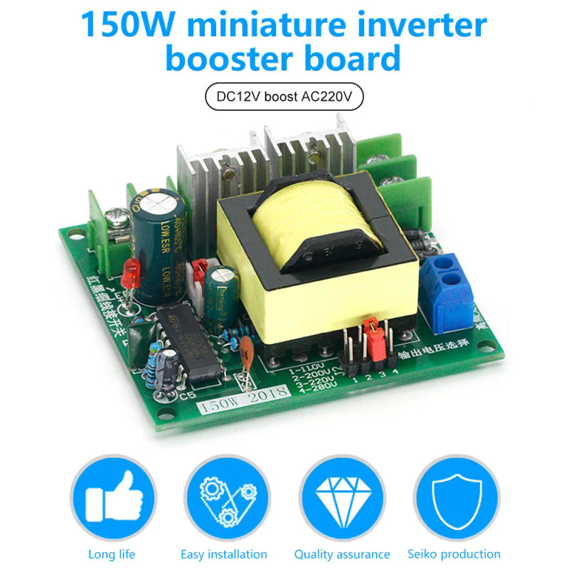 Description Picture 2 of item150W DC-AC Converter Booster Transformer Module DC 12V/24V to 110v220V Inverter Boost Module Board Transformer