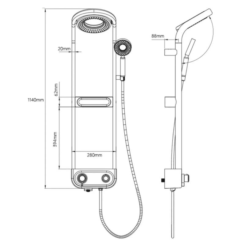 Description Picture 6 of itemPexmax New Design Modern Shower System Rainfall Shower System Set Round Shower Head