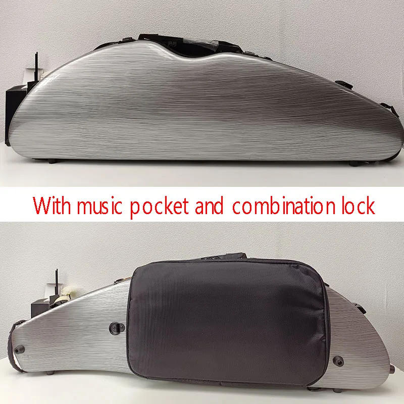 Description Picture 6 of itemMulticolor Unique Design 4/4 3/4 Violin Case Carbon fiber Triangle Violin Box Violin Accessary With hygrometer