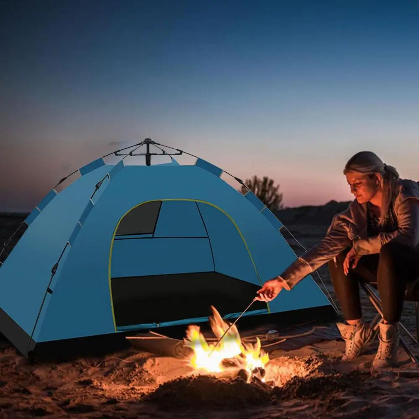 Description Picture 3 of itemPop Up Tent 1-2 Person Camping Tent Easy Instant Setup Protable Backpacking Sun Shelter For Travelling Hiking Field Camping