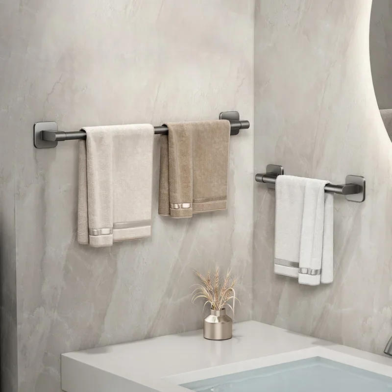 Description Picture 3 of item30/40/50cm Bathroom Towel Holder Without Drilling Bathroom Corner Shelf Towel Bar Self-Adhesive Bathroom Storage Rack Towel Rail